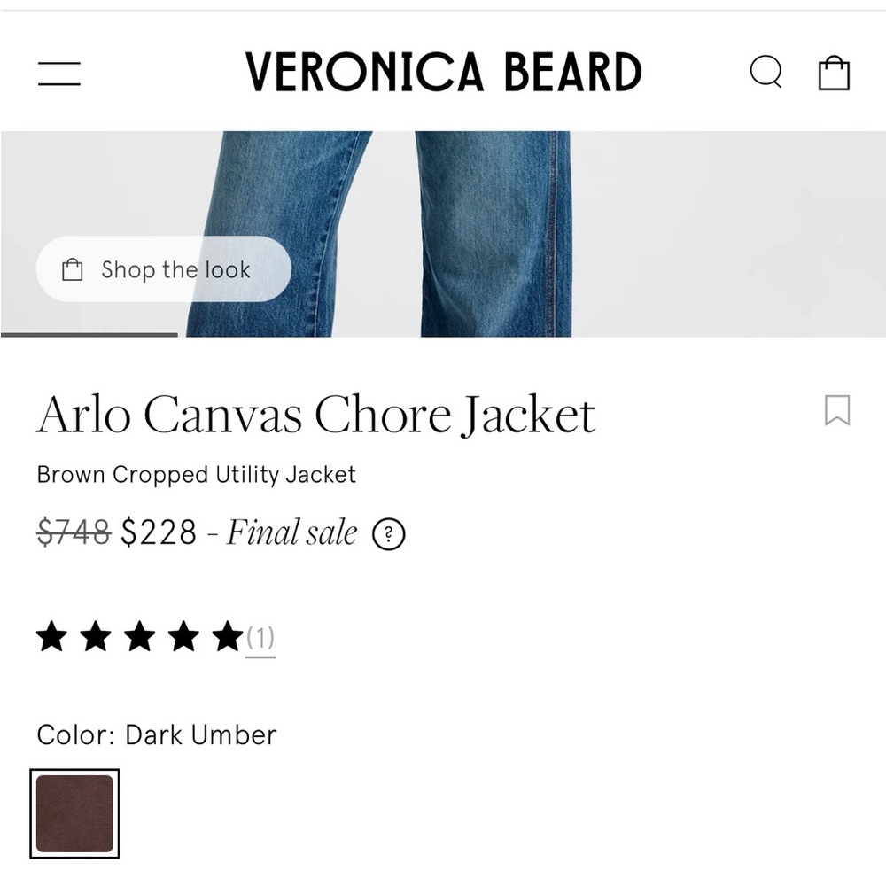 Veronica Beard Arlo Canvas Chore Jacket NWT Medium Originally $748 - Picture 5 of 9